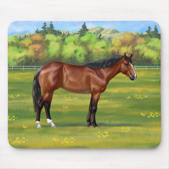 Brown Bay Quarter Horse Mouse Pad (Front)