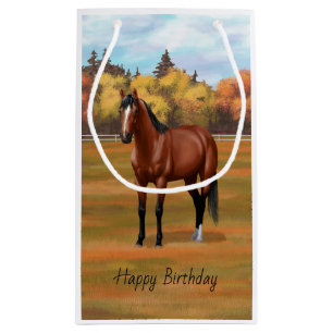 Brown Bay Quarter Horse Stallion Small Gift Bag