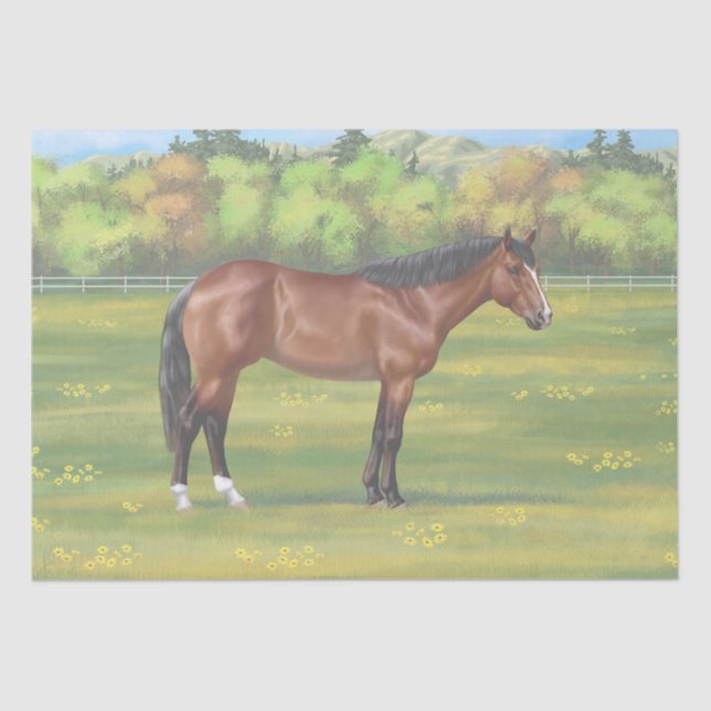 Brown Bay Quarter Horse Tissue Paper (Front)