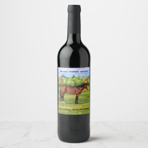 Brown Bay Quarter Horse Wine Label