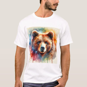 Brown Bear 170624AREF118 - Watercolor T-Shirt