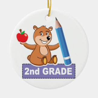 Brown Bear 2nd Grade Ceramic Ornament