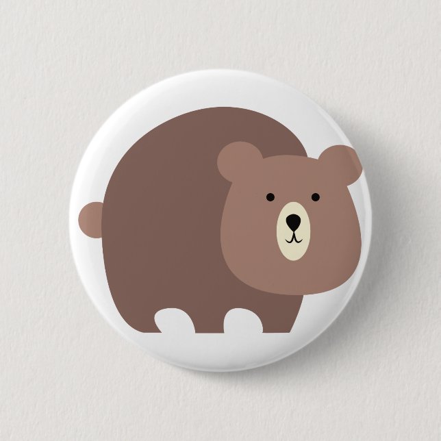 Brown Bear 6 Cm Round Badge (Front)