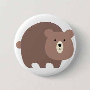 Brown Bear 6 Cm Round Badge