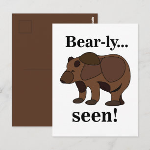 Brown Bear Animal Funny Humor Quote Postcard