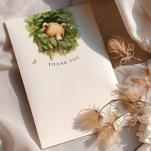 Brown Bear Baby Shower Watercolor Thank You