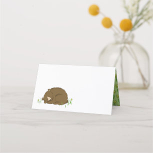 Brown Bear Baby Shower Woodland Animals Place Card