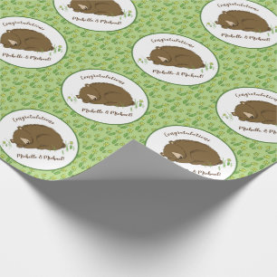 Brown Bear Baby Shower Woodland Animals Wrapping Paper