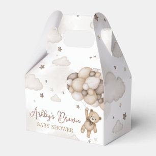 Brown Bear Balloon Baby Shower Favour Box