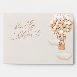 Brown Bear Balloons Baby Shower Envelope
