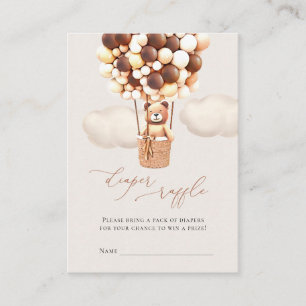 Brown Bear Balloons Diaper Raffle Tickets Enclosur Enclosure Card