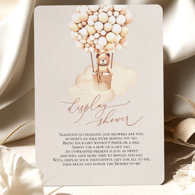 Brown Bear Balloons Display Shower Enclosure Card (Creator Uploaded)