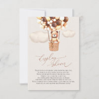 Brown Bear Balloons Display Shower Enclosure Card