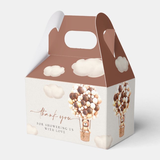 Brown Bear Balloons Favour Box (Front Side)