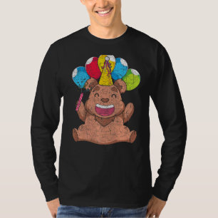 Brown Bear Birthday Party Forest Animal Cute Bear T-Shirt