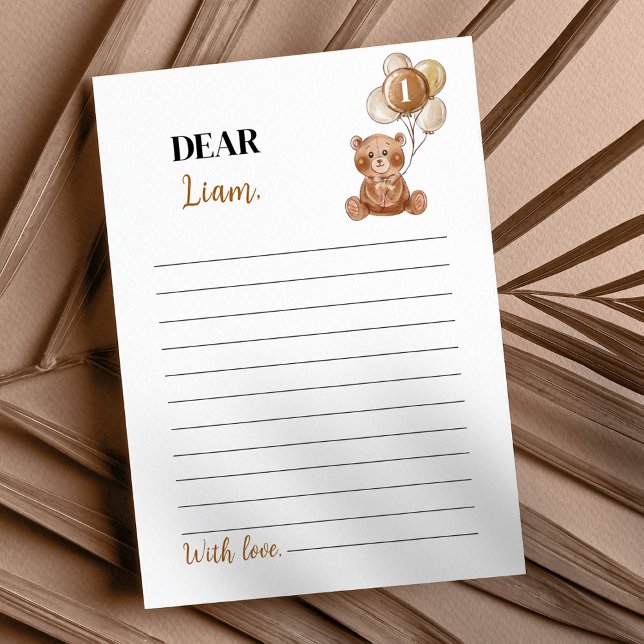 Brown Bear Birthday Time Capsule Message Card (Creator Uploaded)