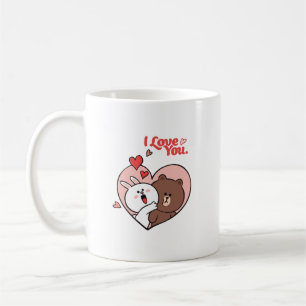 Brown bear cony bunny coffee mug