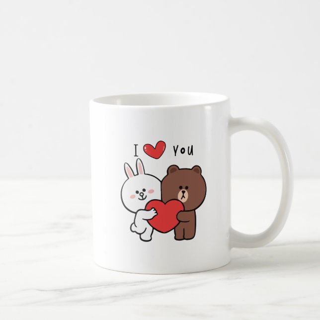 Brown bear cony bunny love coffee mug (Right)