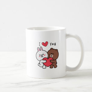 Brown bear cony bunny love coffee mug