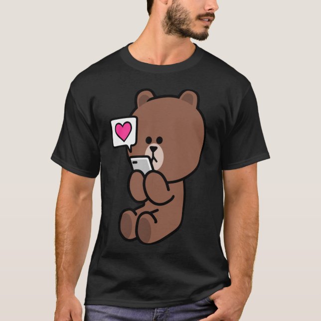 Brown Bear Cony Bunny Rabbit Sending All My Love T T-Shirt (Front)