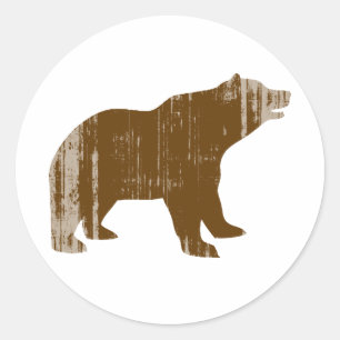 BROWN BEAR distressed Classic Round Sticker