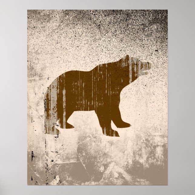 BROWN BEAR distressed Poster (Front)