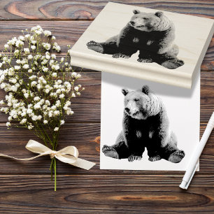 Brown Bear Etched Rubber Stamp