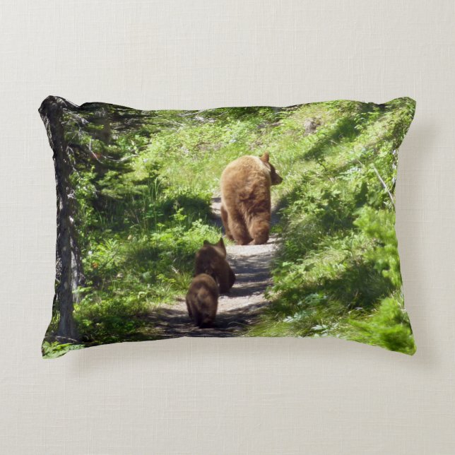 Brown Bear Family Decorative Cushion (Front)