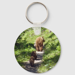 Brown Bear Family Key Ring