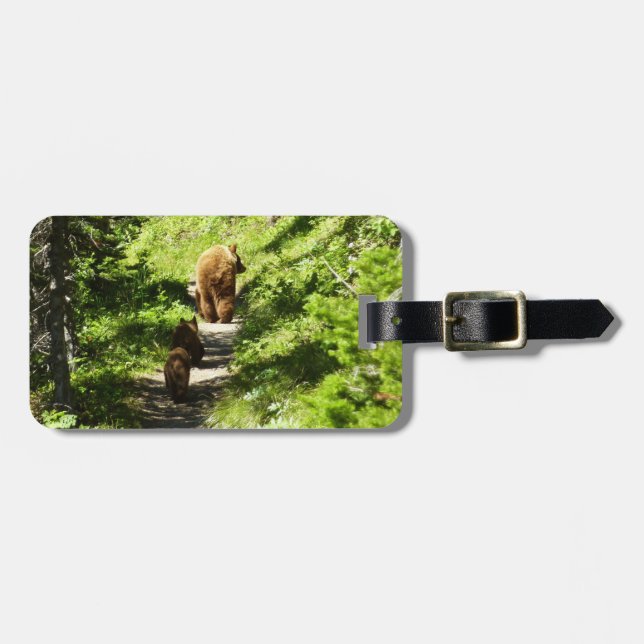 Brown Bear Family Luggage Tag (Front Horizontal)