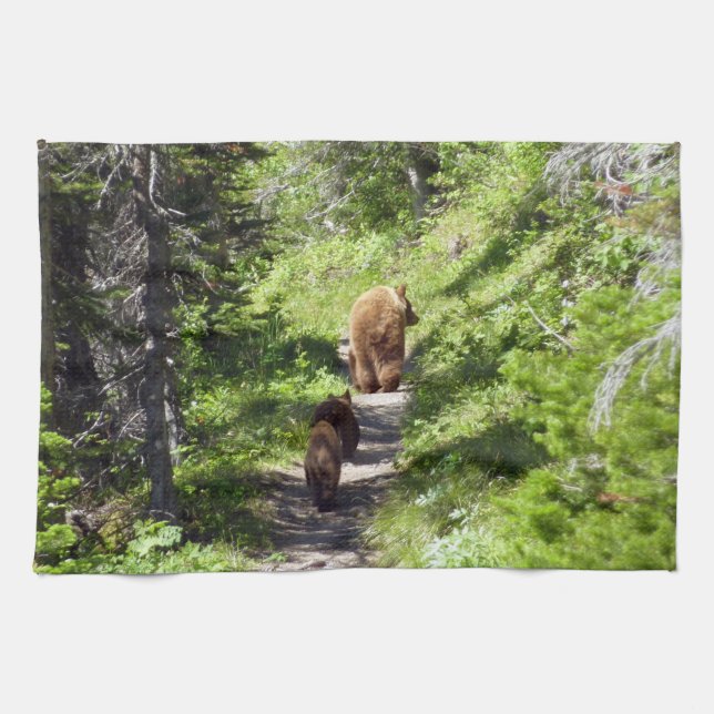 Brown Bear Family Tea Towel (Horizontal)
