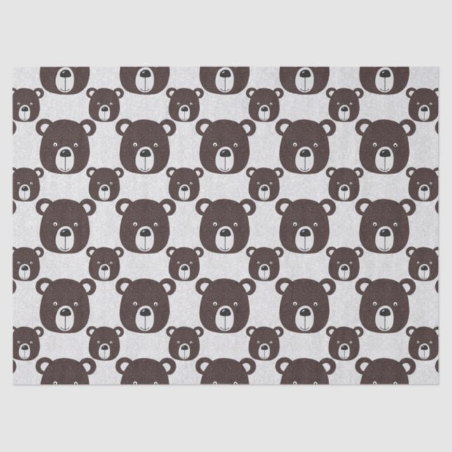 Brown Bear Glitter Tissue Paper (Front)