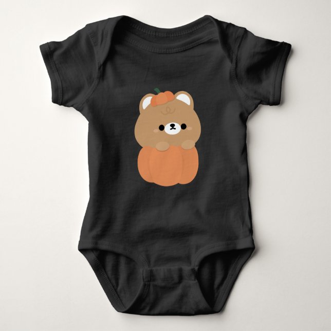 Brown Bear Halloween Baby Bodysuit (Front)