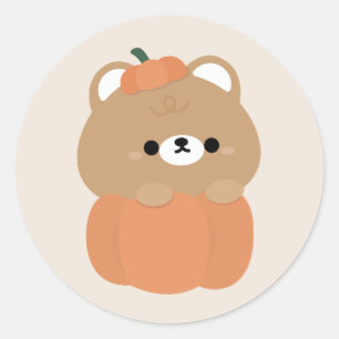Brown Bear Halloween Classic Round Sticker