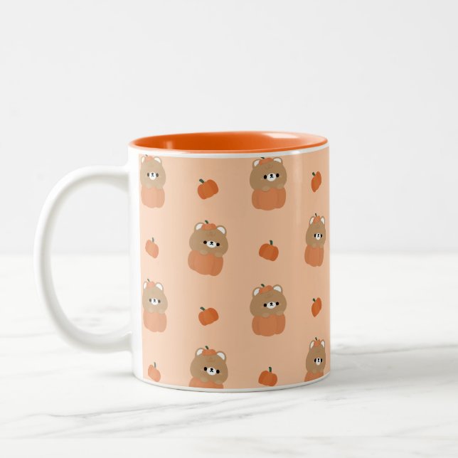 Brown Bear Halloween Two-Tone Coffee Mug (Left)