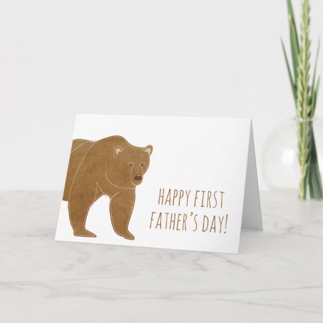 Brown Bear Happy First Father's Day Card (Front)