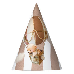 Brown Bear Hot-Air Balloon Party Hat