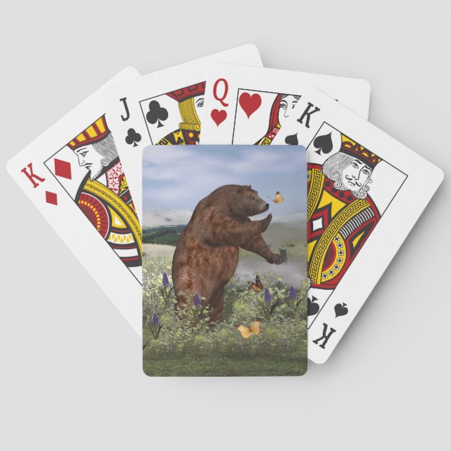 Brown Bear in a Field Playing Cards (Back)