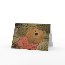 Brown Bear in a Red Sweater Card