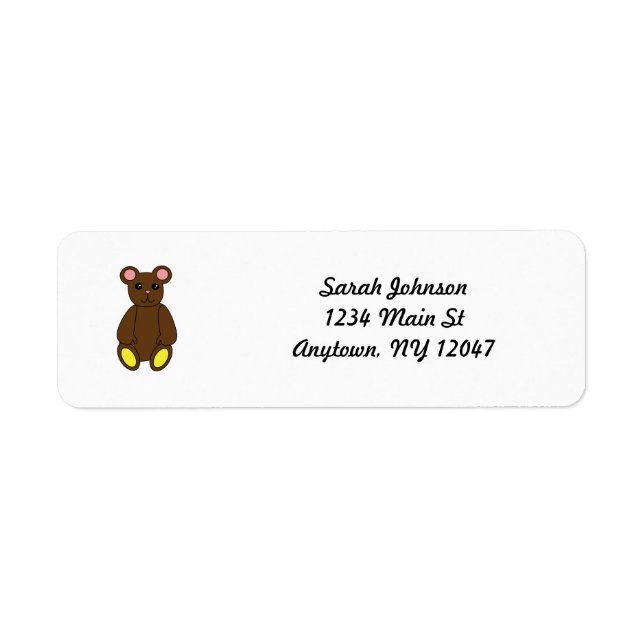 Brown Bear Label Return Address Label (Front)