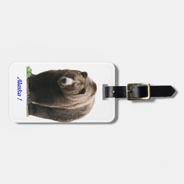 Brown bear luggage tag (Front Horizontal)
