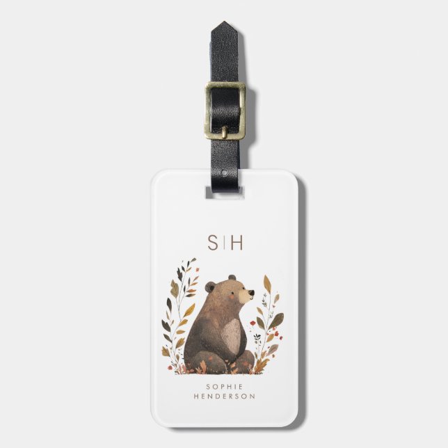 Brown Bear Luggage Tag (Front Vertical)