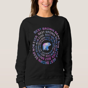Brown bear Mom Spiral Tie Dye  Mother s Day Sweatshirt