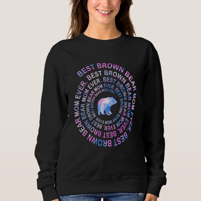 Brown bear Mom Spiral Tie Dye  Mother s Day Sweatshirt (Front)