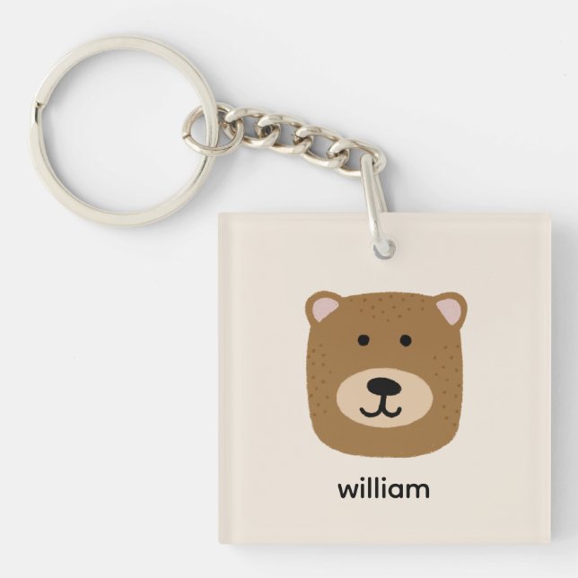 Brown Bear name Key Ring (Front)
