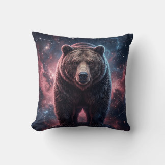 Brown Bear Nebula Throw Pillow