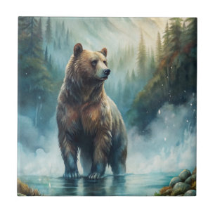 Brown Bear Square Paper Coaster