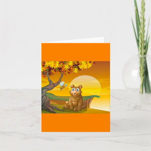 Brown Bear Sunset Card