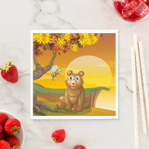 Brown Bear Sunset Napkin