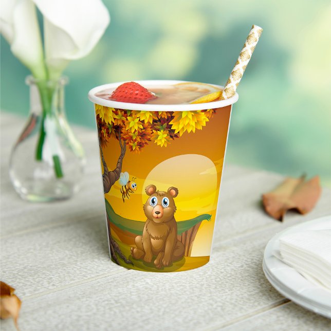 Brown Bear Sunset Paper Cups (Creator Uploaded)